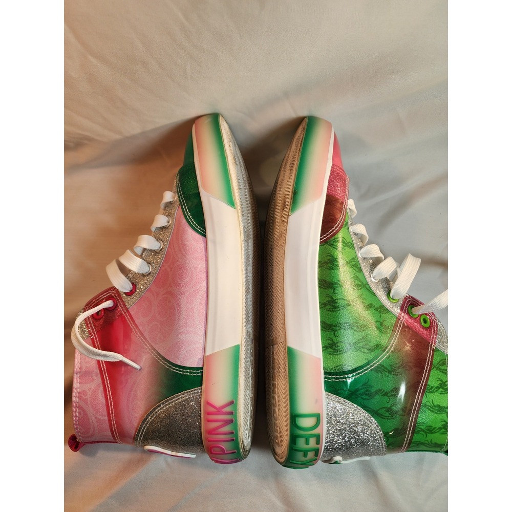 Wicked The Musical High Top Sneakers Pink Green Glinda Elphaba Defy Gravity 10 - Picture 5 of 9